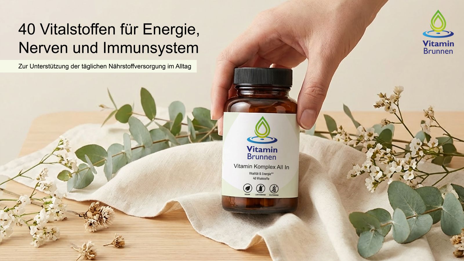 Vitaminbrunnen-Bildschirmbanner-Vitamine